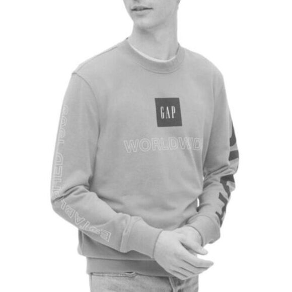 Gap Sweatshirt Mens M Yellow Logo San Francisco California Bright Spring Pastel - Picture 5 of 10